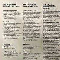 Golf MK2 Votex Accessories Brochure  (PDF File)