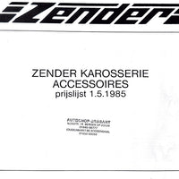 Zender price list per item brochure  (PDF File)