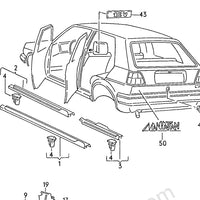 Interior seal trim 5 door (rear right)